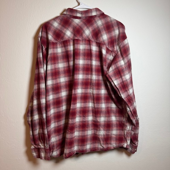 Columbia Men's Red Plaid Flannel Long Sleeve Button Up Shirt Size XL - Picture 7 of 7